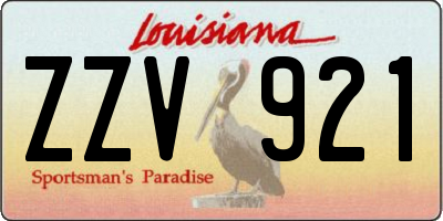 LA license plate ZZV921