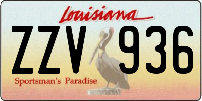 LA license plate ZZV936