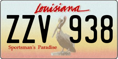 LA license plate ZZV938