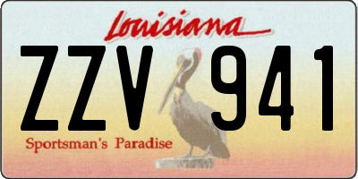 LA license plate ZZV941