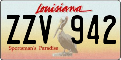 LA license plate ZZV942