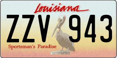 LA license plate ZZV943