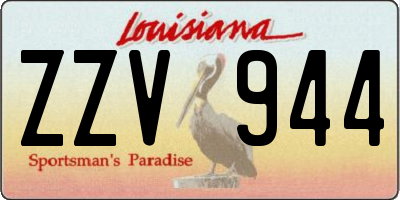 LA license plate ZZV944