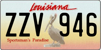 LA license plate ZZV946