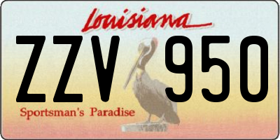 LA license plate ZZV950