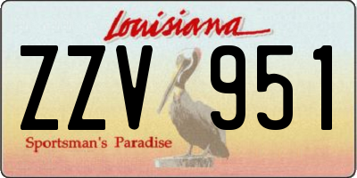 LA license plate ZZV951