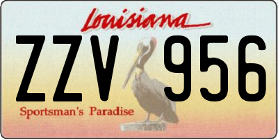 LA license plate ZZV956