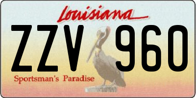 LA license plate ZZV960