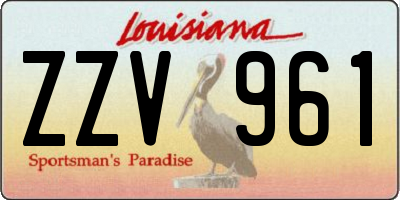 LA license plate ZZV961