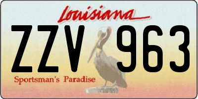 LA license plate ZZV963