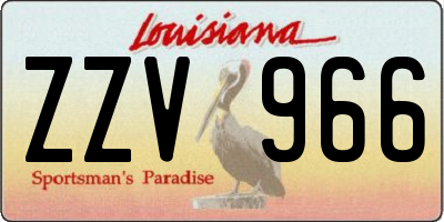 LA license plate ZZV966