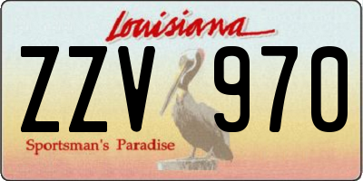 LA license plate ZZV970