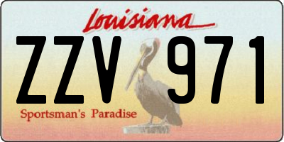 LA license plate ZZV971