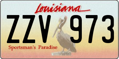 LA license plate ZZV973