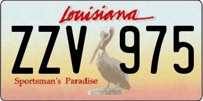 LA license plate ZZV975
