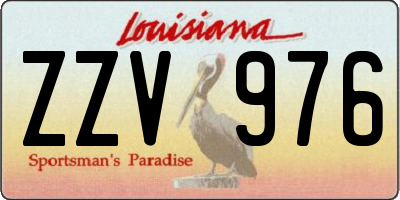 LA license plate ZZV976