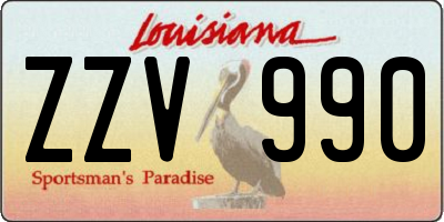 LA license plate ZZV990