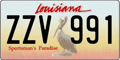 LA license plate ZZV991