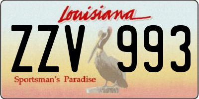 LA license plate ZZV993