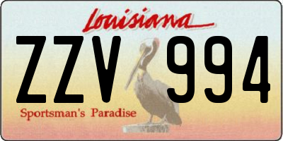 LA license plate ZZV994