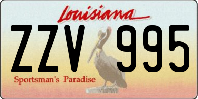 LA license plate ZZV995