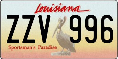 LA license plate ZZV996