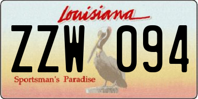 LA license plate ZZW094