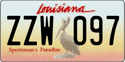 LA license plate ZZW097