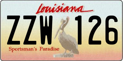 LA license plate ZZW126