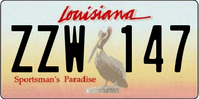 LA license plate ZZW147