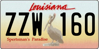 LA license plate ZZW160