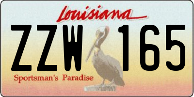 LA license plate ZZW165