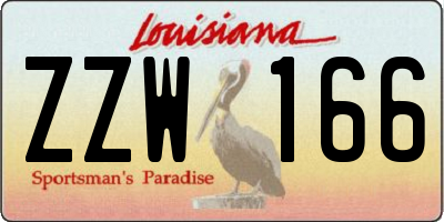 LA license plate ZZW166