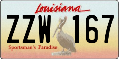 LA license plate ZZW167