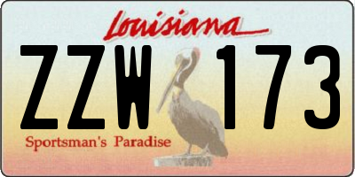 LA license plate ZZW173