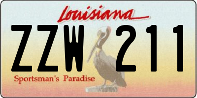 LA license plate ZZW211