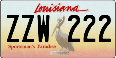 LA license plate ZZW222