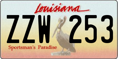 LA license plate ZZW253