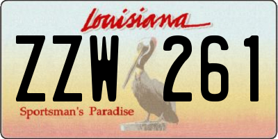 LA license plate ZZW261