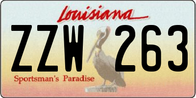 LA license plate ZZW263