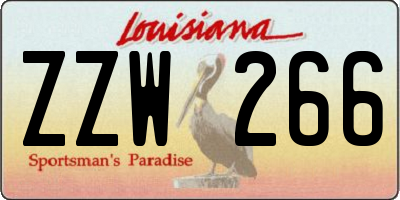 LA license plate ZZW266