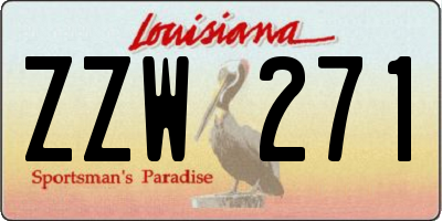 LA license plate ZZW271