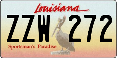 LA license plate ZZW272