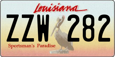 LA license plate ZZW282