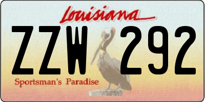 LA license plate ZZW292