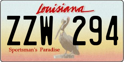 LA license plate ZZW294