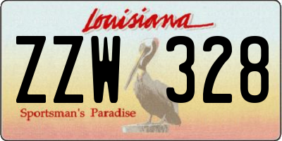 LA license plate ZZW328