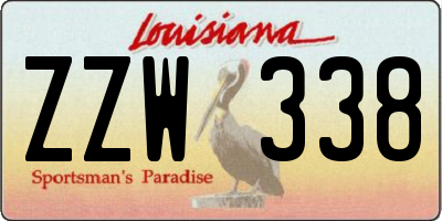 LA license plate ZZW338