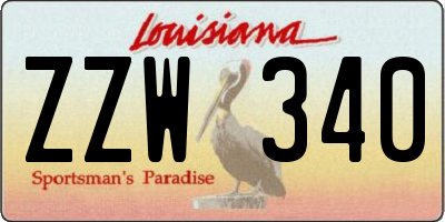 LA license plate ZZW340