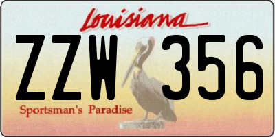 LA license plate ZZW356